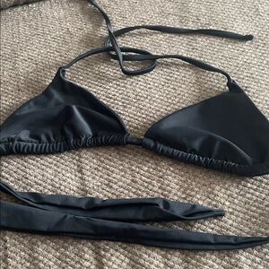 Aqua Tropic/Black Triangle Bikini Top,women’s size lrg